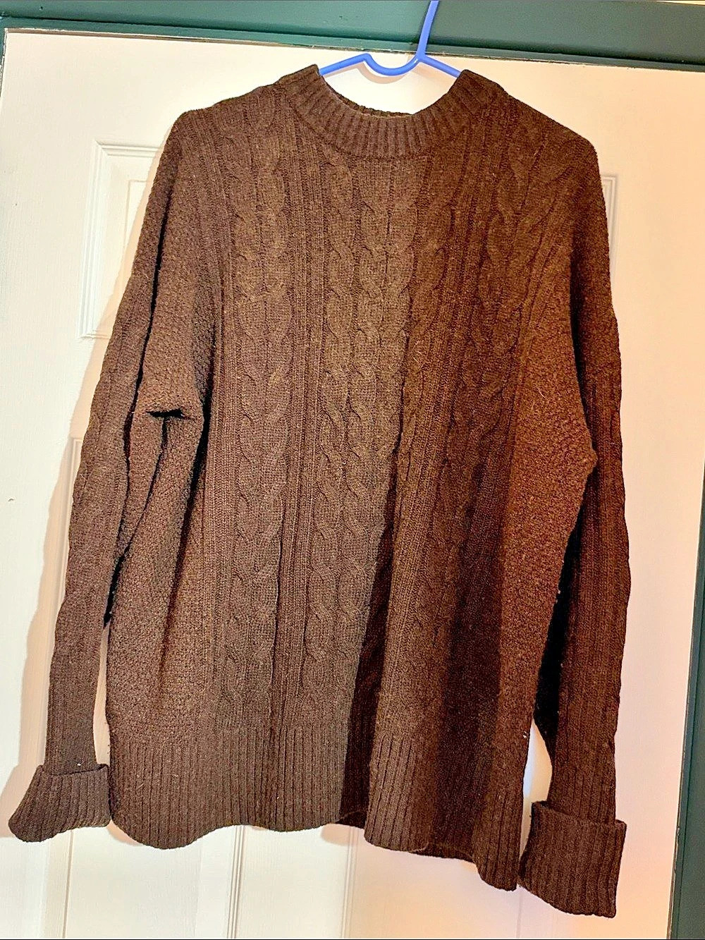 Banana Republic Cable Knit Crewneck Tunic Sweater in Brown Like New